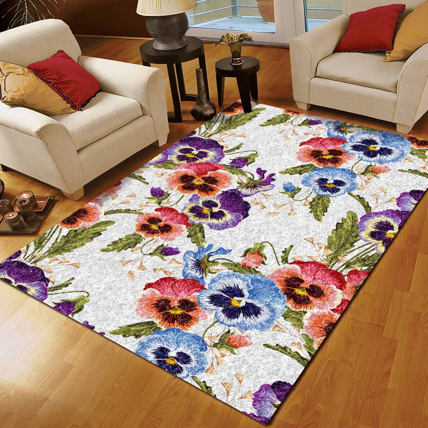 Pansy Pattern Print Design CLA1910631R Rug