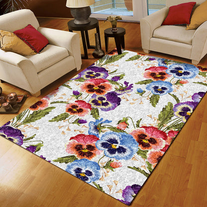 Pansy Pattern Print Design CLA1910631R Rug