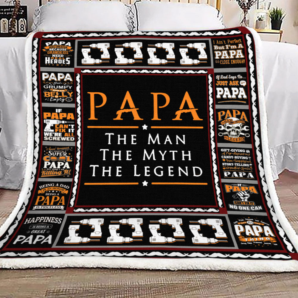 Papa The Man YH25100250F Sherpa Fleece Blanket