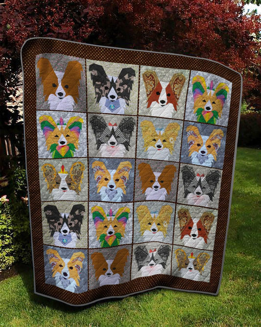 Papillon Dog TD20110141 Quilt Blanket