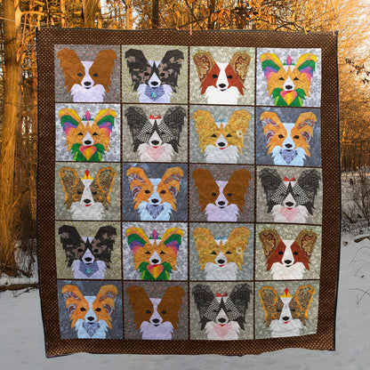 Papillon Dog TD20110141 Quilt Blanket