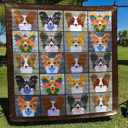 Papillon Dog TD20110141 Quilt Blanket