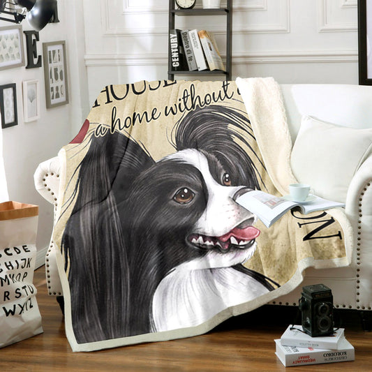 Papillon Dog HM0412044TT Sherpa Fleece Blanket