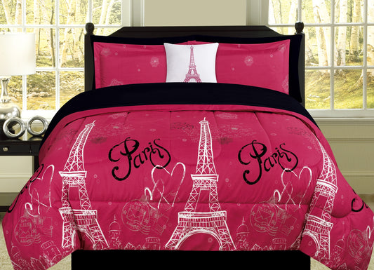 Paris Pink Black White Eiffel Tower CLP1210098TT Bedding Sets