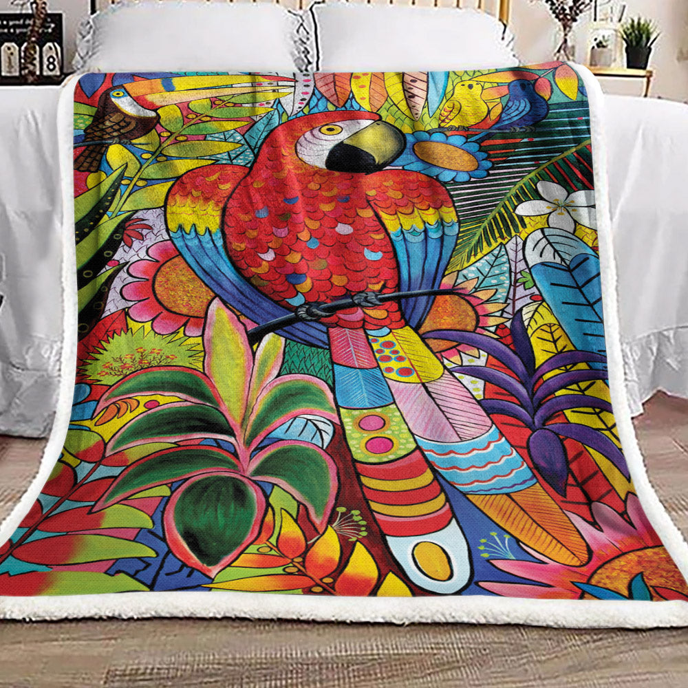 Parrot Toucan DV1910176F Sherpa Fleece Blanket
