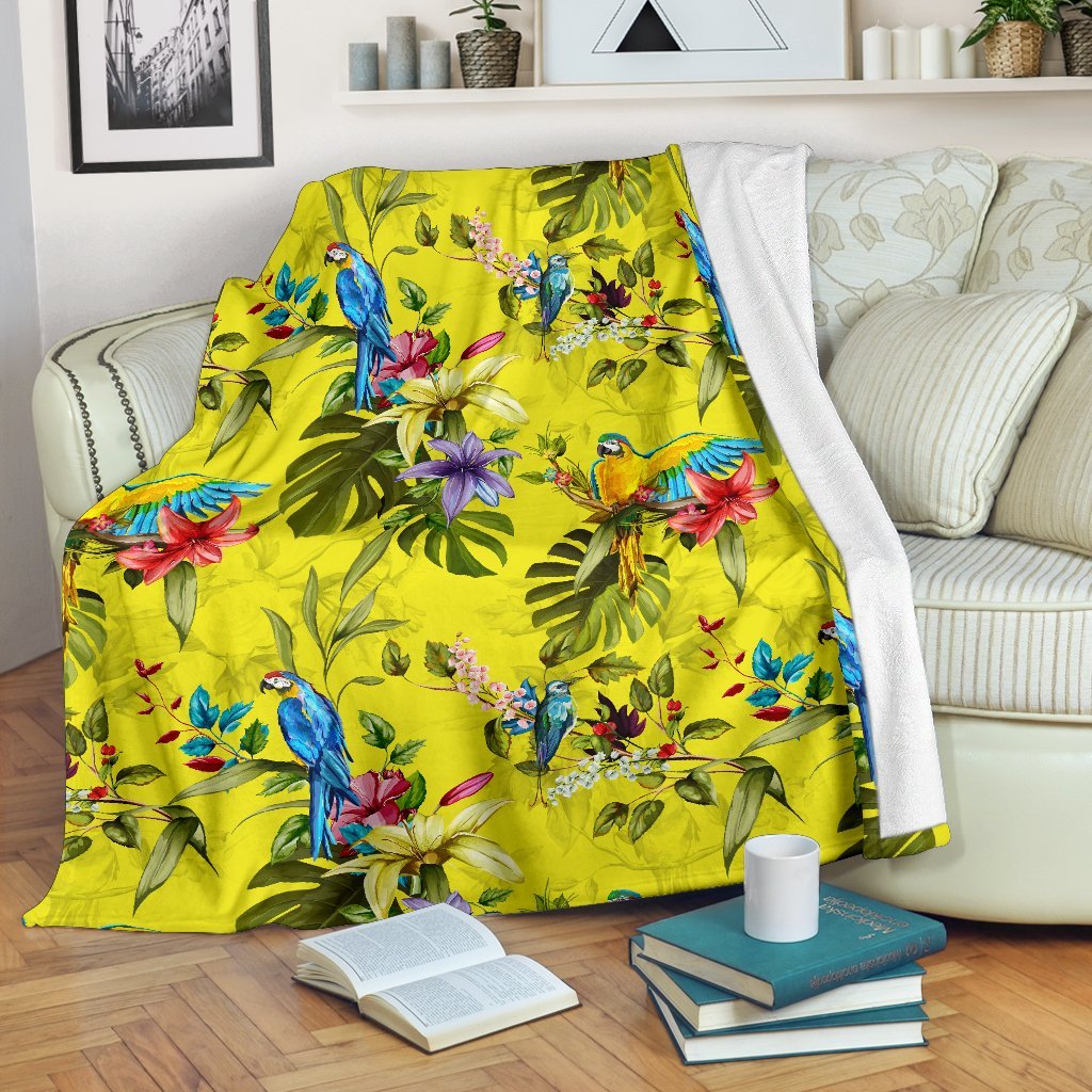 Parrot Tropical CL16100423MDF Sherpa Fleece Blanket