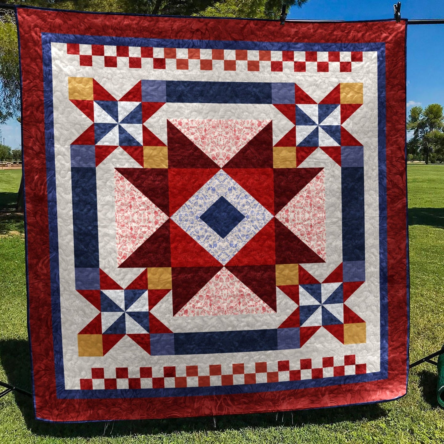 Patriotic Quilt Blanket MT070610D