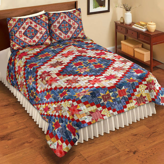 Patriotic Star Quilt Bedding Set TL070605QS