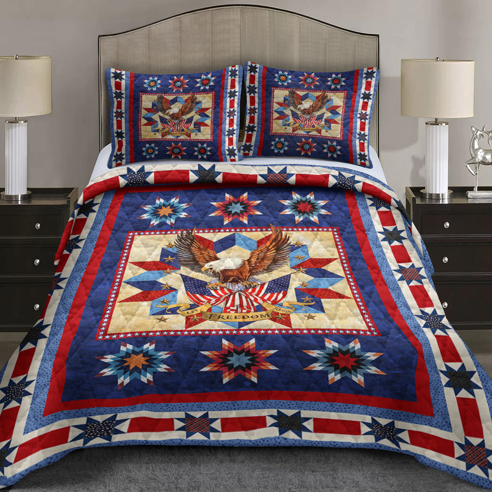 Patriotic American Eagle Quilt Bed Sheet TL080603QS