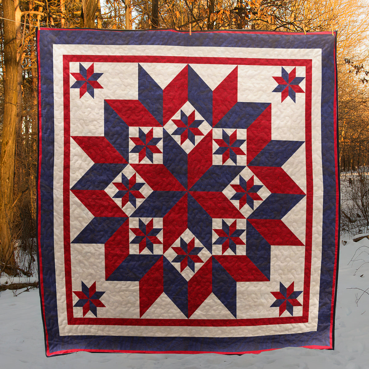 Patriotic Broken Star Quilt Blanket HN080602M