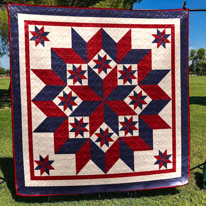 Patriotic Broken Star Quilt Blanket HN080602M