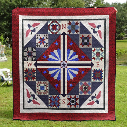 Patriotic Eagle Compass  Quilt Blanket TL100604Y