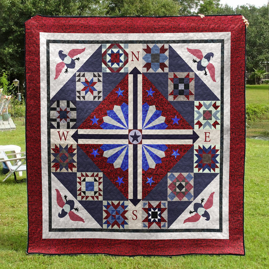 Patriotic Eagle Compass  Quilt Blanket TL100604Y