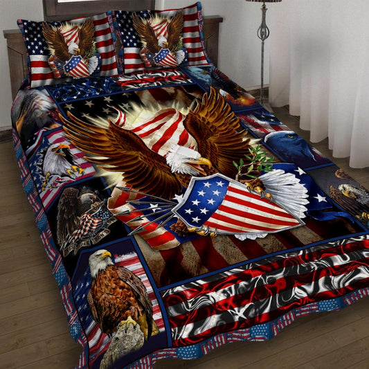 Patriotic Eagle Quilt Bedding Set CLH1609010