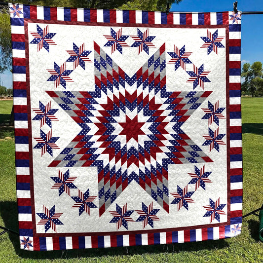 Patriotic Native Star Quilt Blanket HN140604M