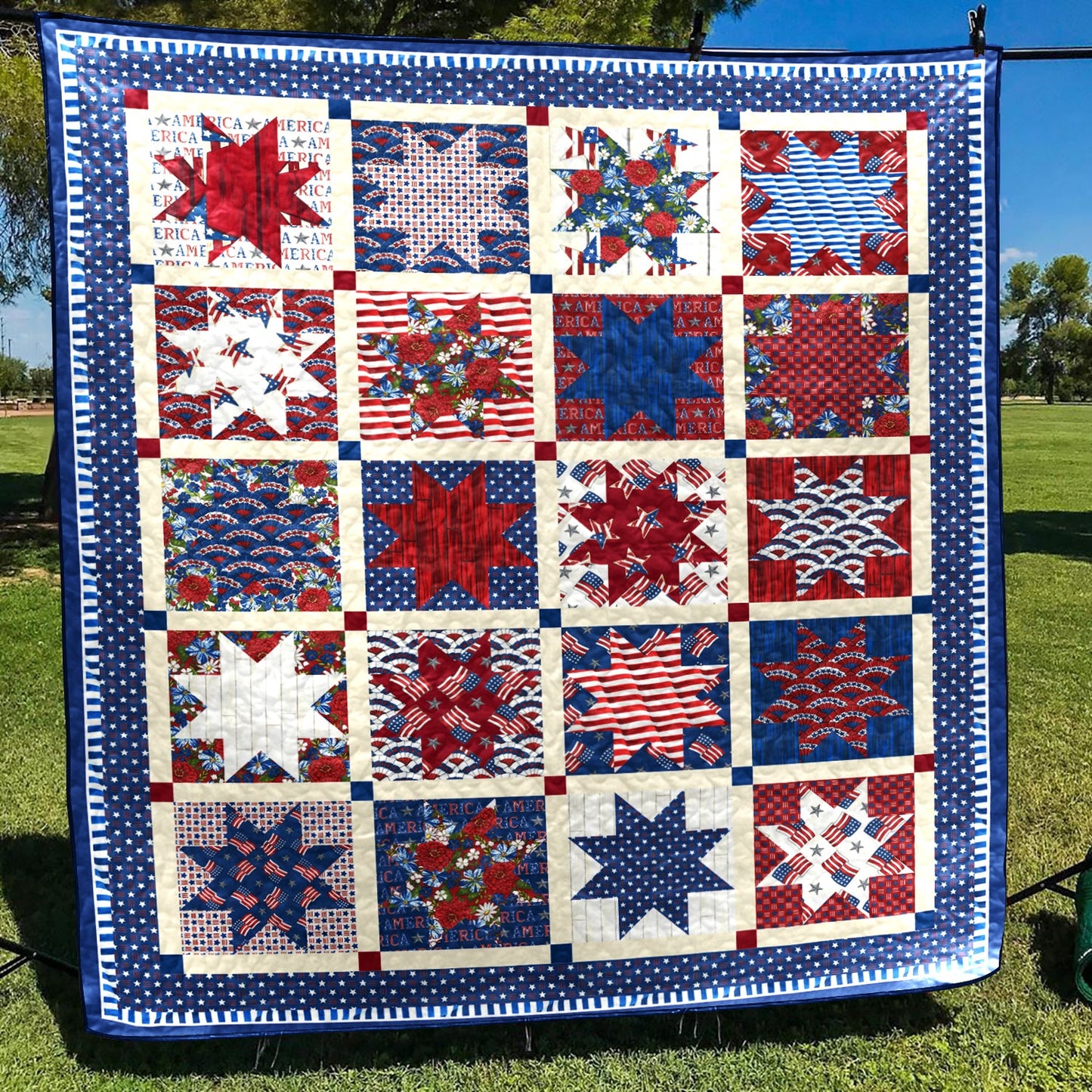 Patriotic Quilt Blanket HN090601M