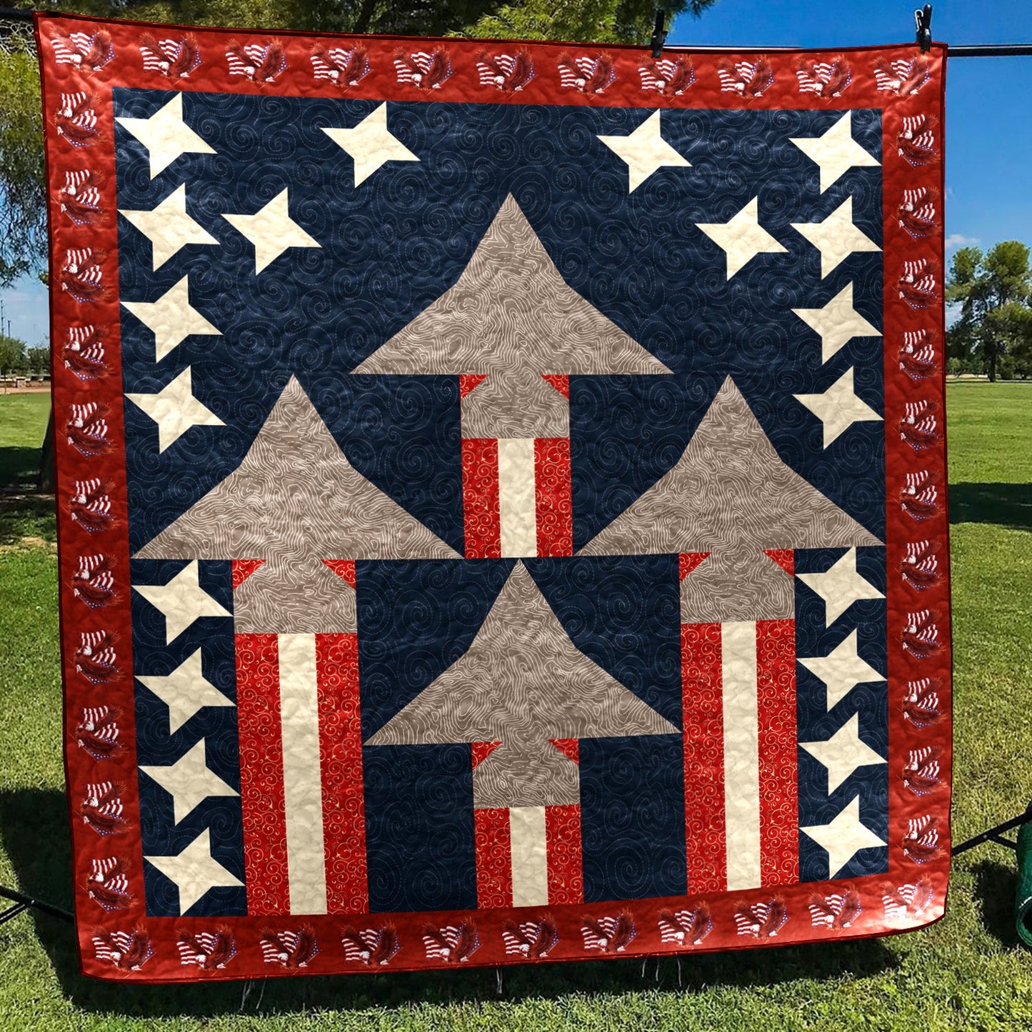 Patriotic Quilt Blanket HN130603M