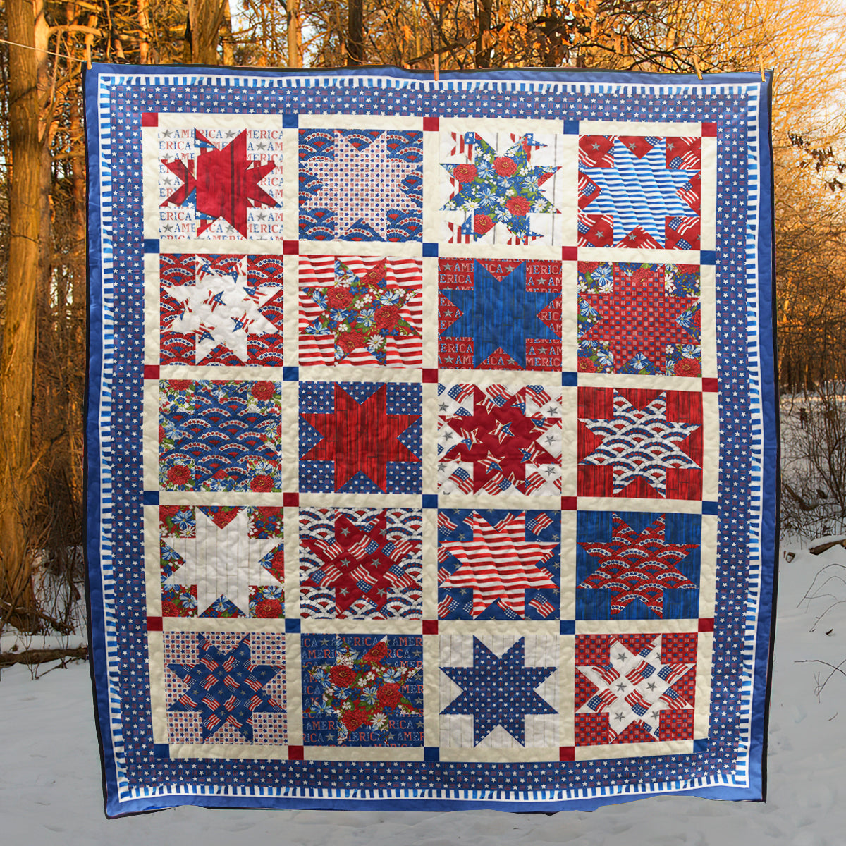 Patriotic Quilt Blanket HN090601M