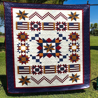 Patriotic Quilt Blanket HN110604M