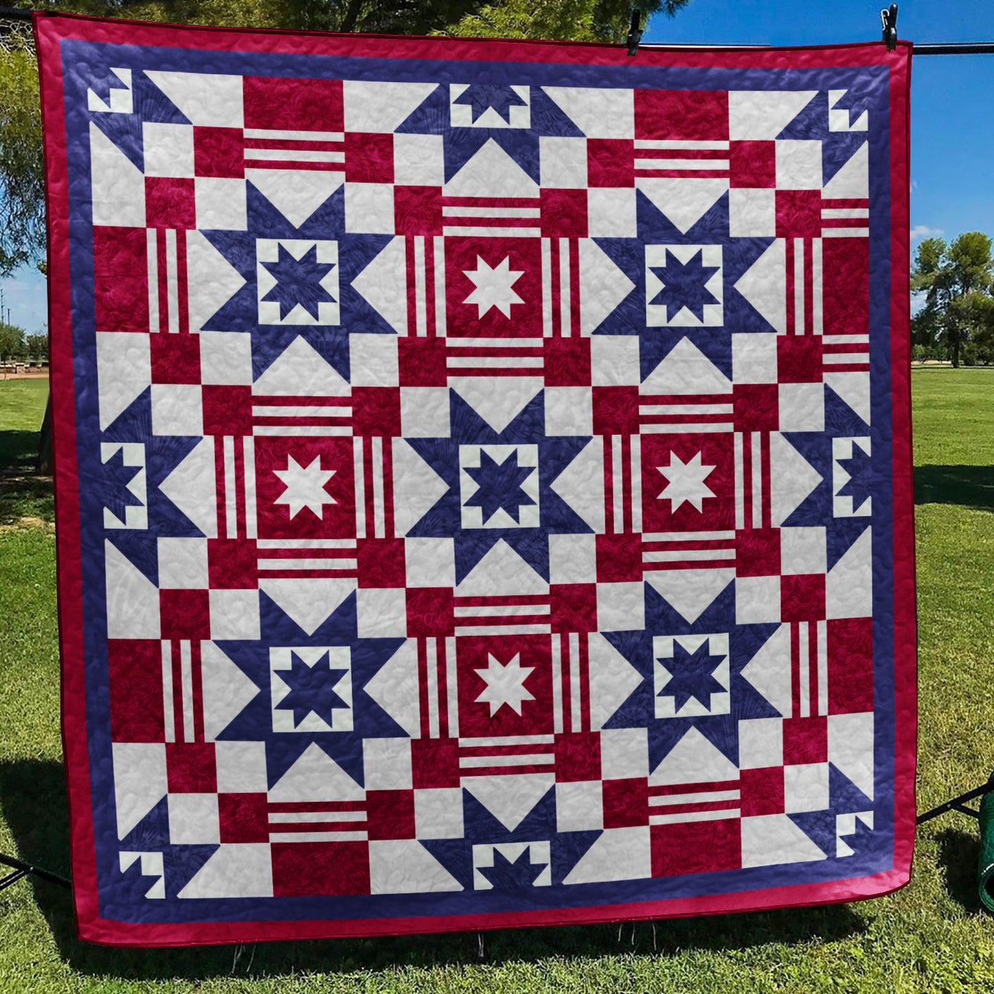 Patriotic Star Quilt Blanket MT100602D