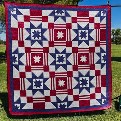 Patriotic Star Quilt Blanket MT100602D