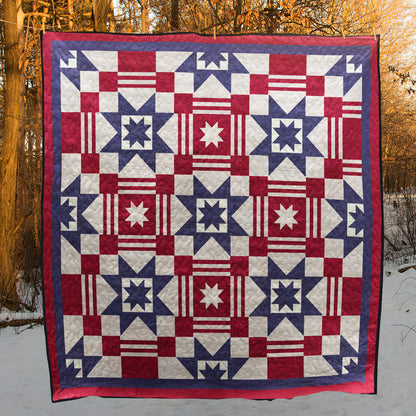 Patriotic Star Quilt Blanket MT100602D