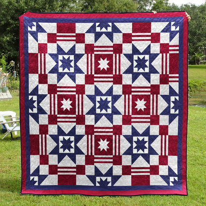 Patriotic Star Quilt Blanket MT100602D