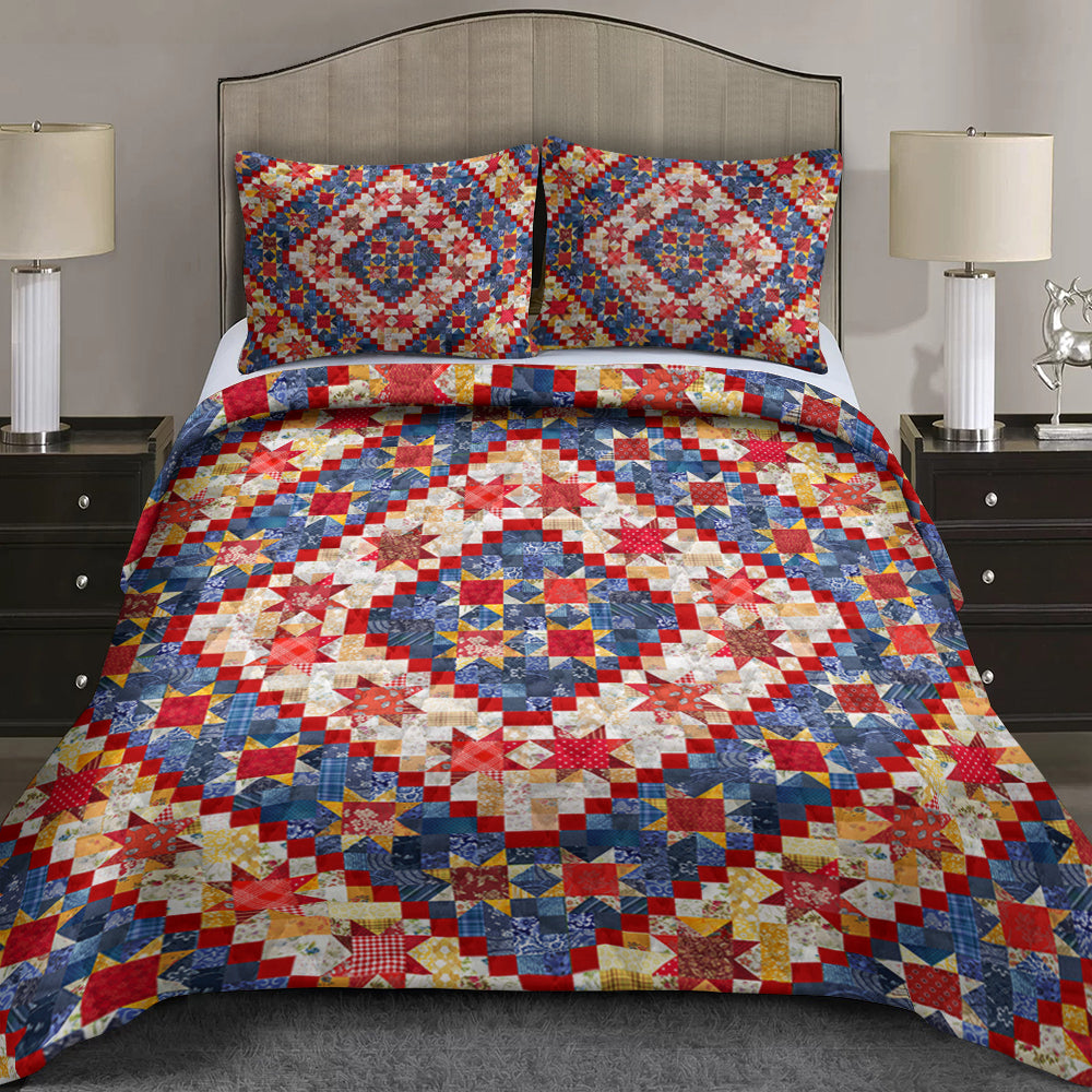 Patriotic Star Quilt Bedding Set TL070605QS