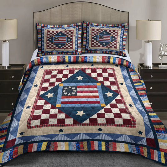 Patriotic Star Quilt Bedding Set TL100614QS