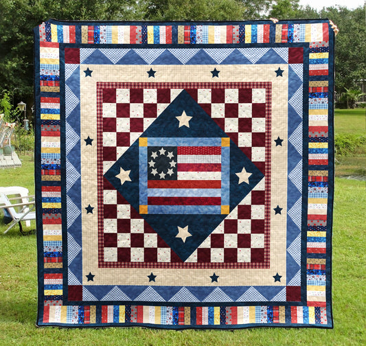 Patriotic Star Quilt Blanket TL100614Y