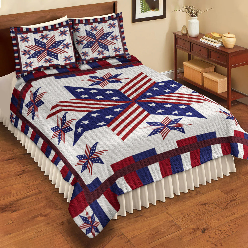 Patriotic Quilt Bedding Set MT080611DQBS