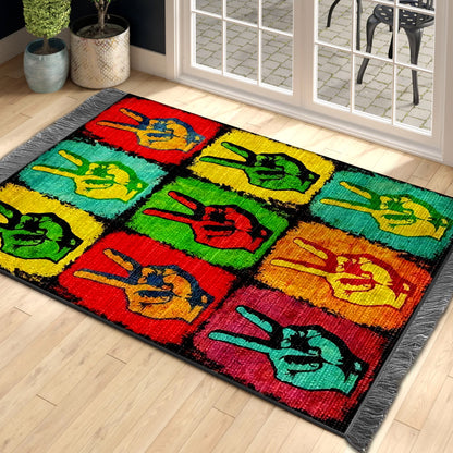 Peace Finger BT260826O Decorative Floor-cloth