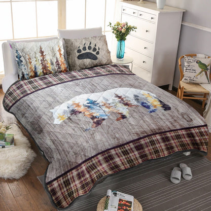 Peaceful Pines Bear CLA0410210B Quilt Bedding Set