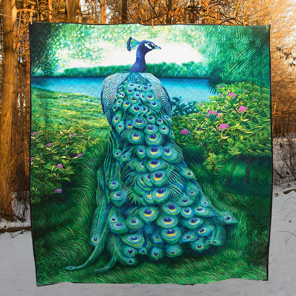 Peacock CLP1111310Q Quilt Blanket