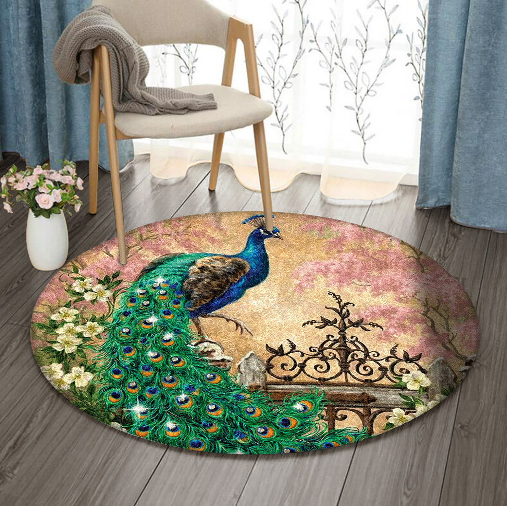 Peacock BL3009101RR Round Area Rug