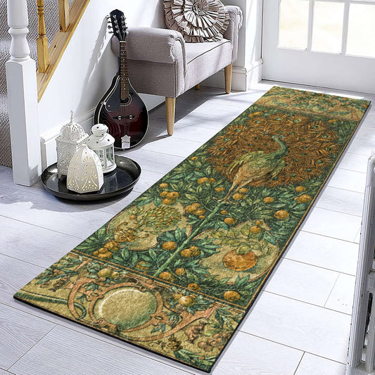 Peacock Flower Vintage DN081076RU Runner Rug