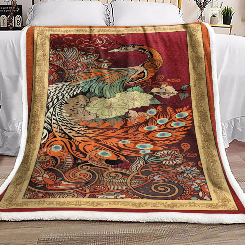 Peacock HN0211218F Sherpa Fleece Blanket