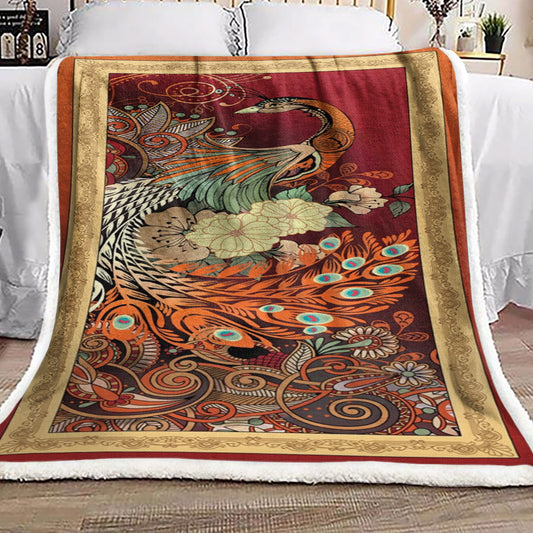 Peacock HN0211218F Sherpa Fleece Blanket