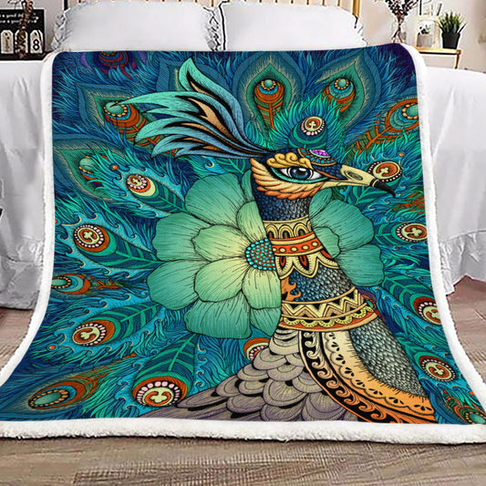 Peacock HT1909117TT Sherpa Fleece Blanket