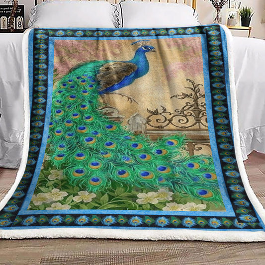 Peacock NT3009191F Sherpa Fleece Blanket