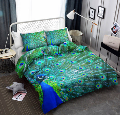 Peacock Print Colorful CLA22100927B Bedding Sets