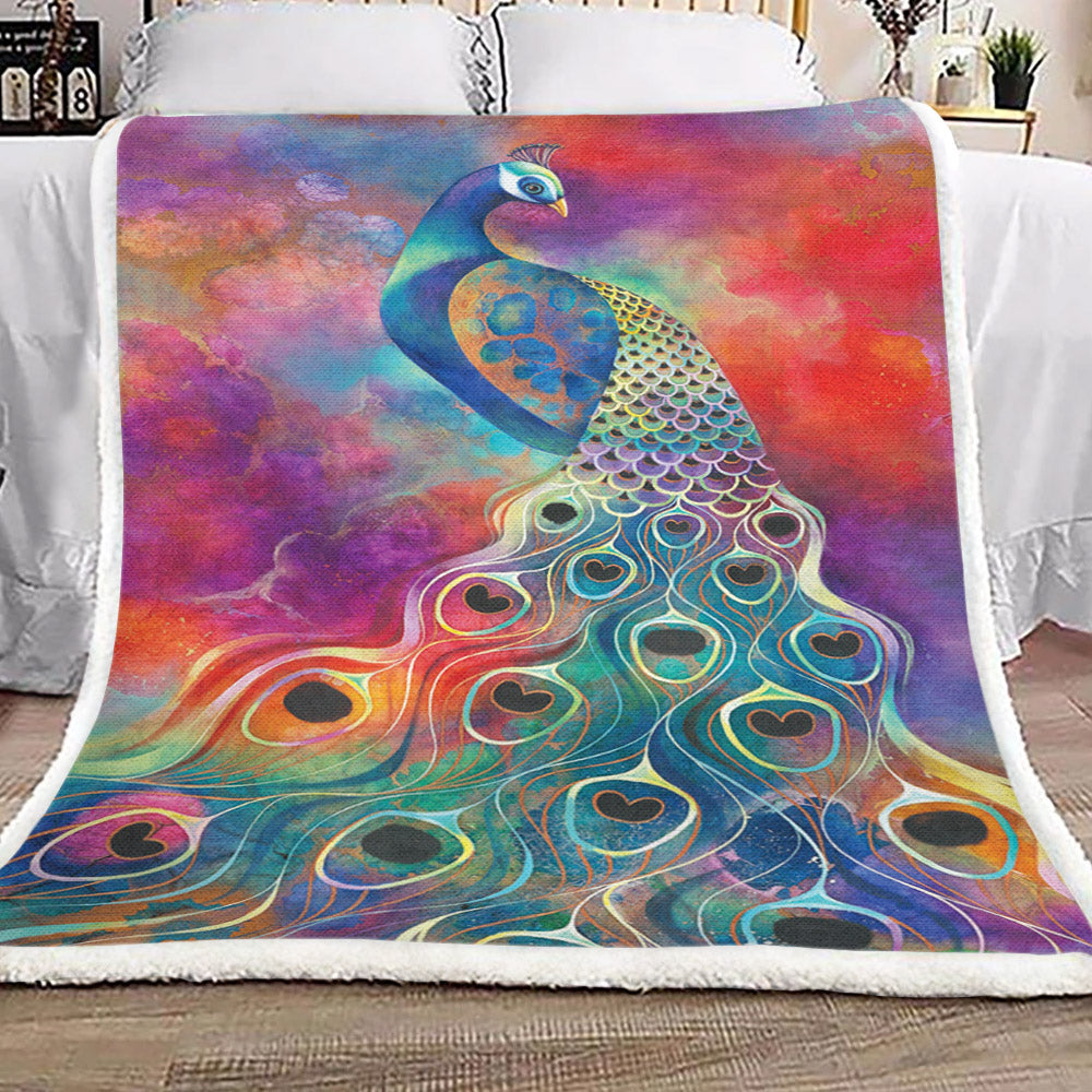 Peacock TN2809074TT Sherpa Fleece Blanket