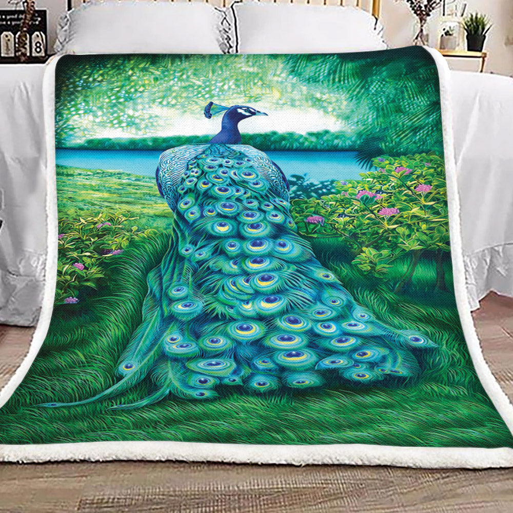 Peacock TT2809076TT Sherpa Fleece Blanket