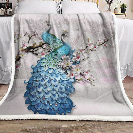 Peacock VD1911083F Sherpa Fleece Blanket