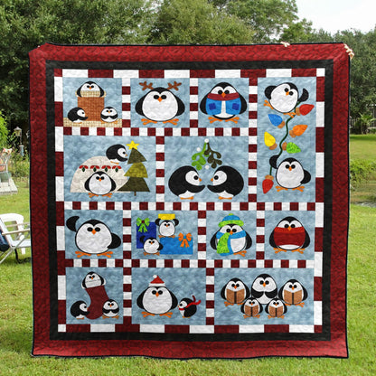 Penguin Cheer Quilt Blanket MN011106