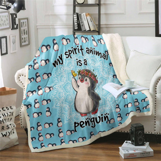 Penguin Is My Spirit Animal CLA07110053F Sherpa Fleece Blanket