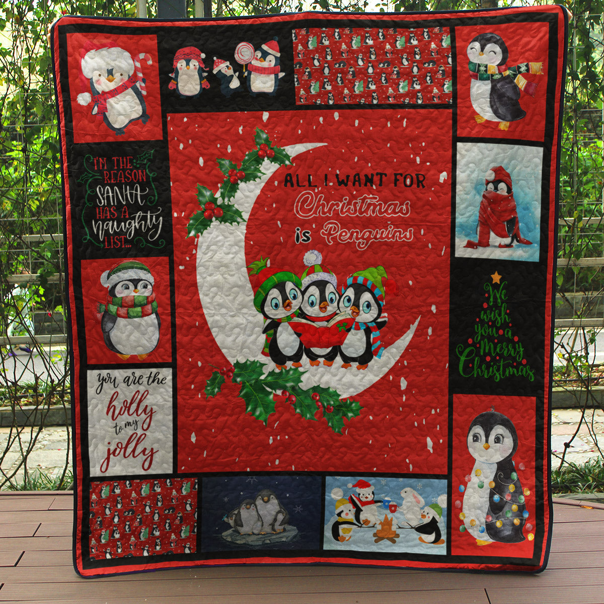 Penguins Christmas Quilt Blanket TM011109