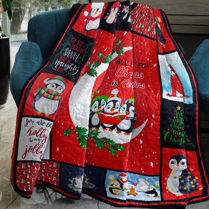 Penguins Christmas Quilt Blanket TM011109