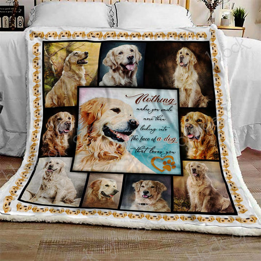 Perfect Golden Retriever Dogs CL301217MDF Sherpa Fleece Blanket