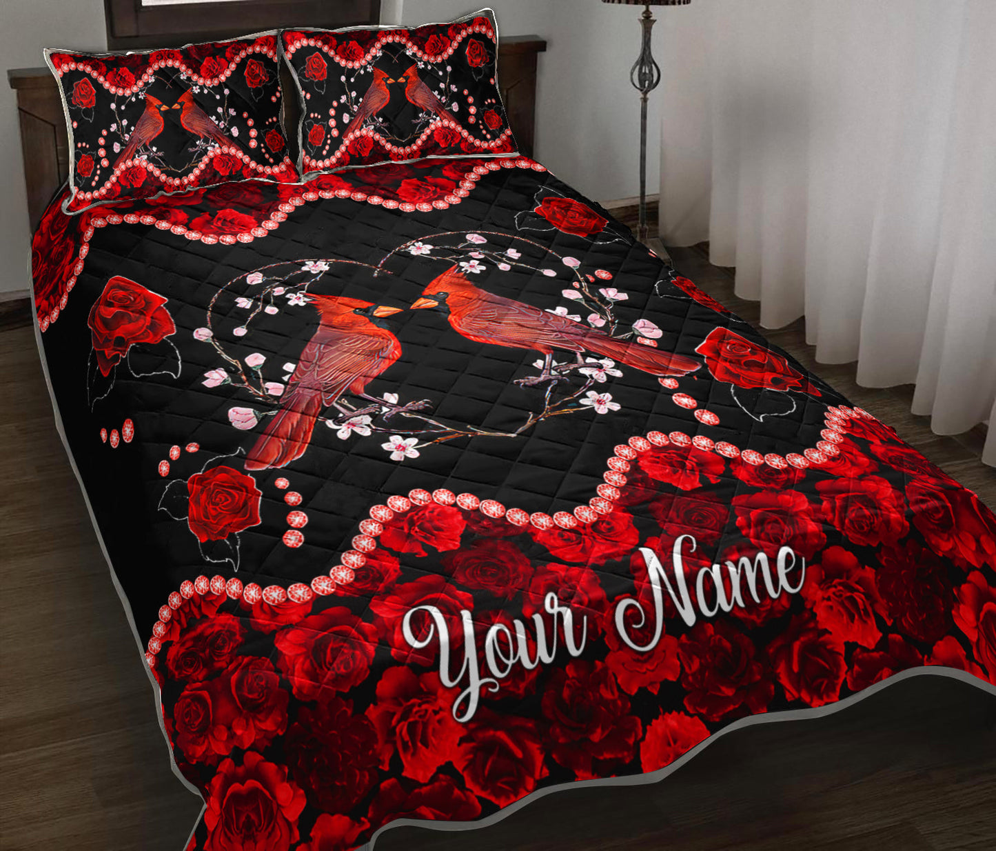 Personalized Cardinal Quilt Bedding Set TL170205